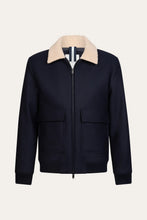 Afbeelding in Gallery-weergave laden, OUTERW BOMBER WOOL NAVY
