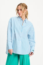 Afbeelding in Gallery-weergave laden, Blouse Poplin Striped Smashing Blue