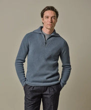 Afbeelding in Gallery-weergave laden, PULLOVER HALF ZIP BLUE