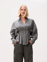 Afbeelding in Gallery-weergave laden, Blouse Check with waist pleats