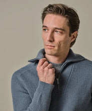 Afbeelding in Gallery-weergave laden, PULLOVER HALF ZIP BLUE