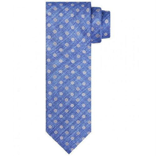 TIE SILK PRINT ROYAL