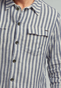 Shirt with pockets Linen Herringbon